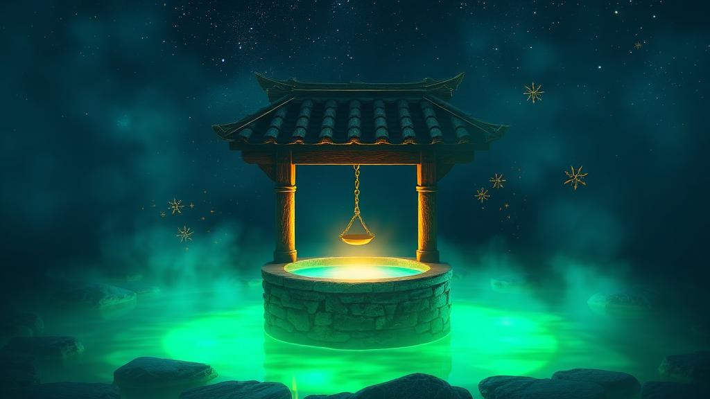 Magical illustration for the popular wish: Wishing Well Online